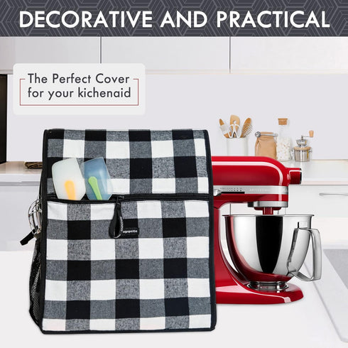 BAGSPRITE Stand Mixer Cover for KitchenAid - Fits 4.5-8 Quart Tilt Head & Bowl Lift Models with Extra Pockets