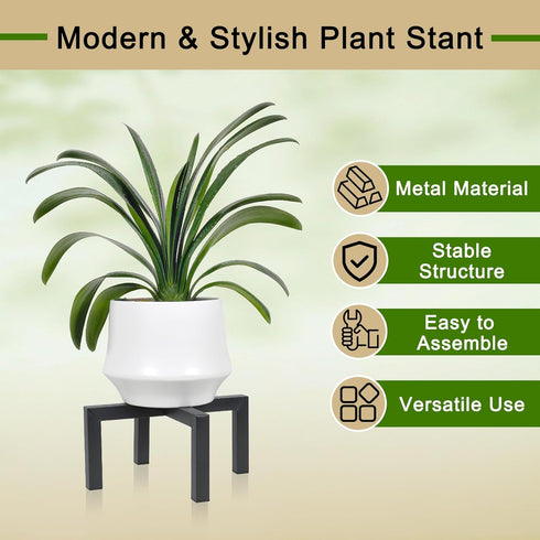 Phyluckny 5-12 inch Metal Plant Stand Indoor Outdoor, Mid Century Modern Planter Stands, Heavy Duty Plant Pot Holder