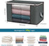 Large Storage Bags 2 Pack - Foldable Closet Organizers with Durable Handles for Blanket Comforter Clothing 90 L