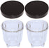 Blendin Replacement Short Cup with Stay Fresh Jar Lid, Compatible with Original Magic Bullet Blender, 8oz Cup (2 Pack)