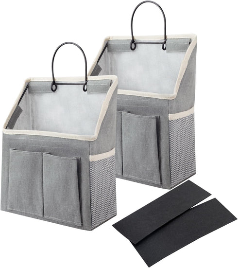 LYroo 2 Pack Wall Hanging Bag Organizer, Basket with Pockets for Bathroom, Bedroom, Kitchen Essentials