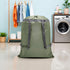 Army Green Laundry Bag Backpack, 27” x 34” Heavy Duty with Shoulder Straps, Drawstring Closure for College, Travel