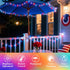 35 33FT 100LED 4th Color Changing Christmas Lights, Colors Patriotic String Lights With Remote Clear Wire, Connectable