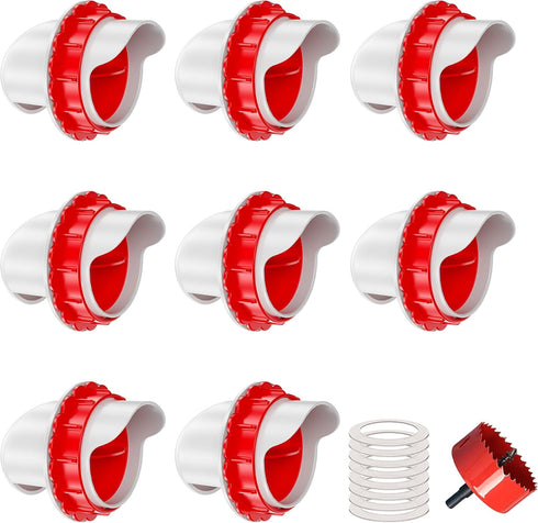 ZenxyHoC DIY Chicken Feeders No Waste, 8 Ports Poultry Feeder with Hole