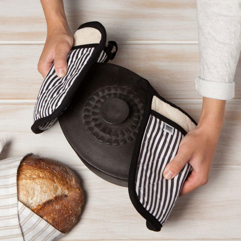 Now Designs by Danica Superior Potholder, Narrow Stripe Black