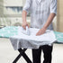 Wide Ironing Board Cover and Pad, 18 x 49 inch Heat Reflective with Hook and Loop Fasteners, Green Leaf