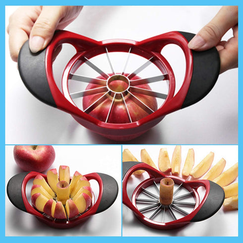 Apple Cutter Slicer & Corer Kit - 12-Blade Slicer & Corer, Includes 3 Premium Stainless Steel Fruit Forks