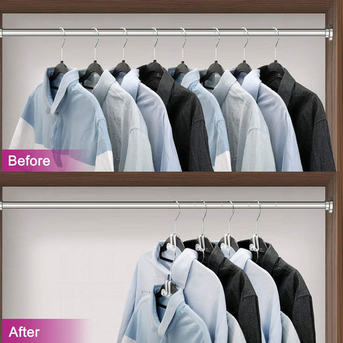 Mlici Hanger Hooks - 60 Pack Space Saving Clothes Hanger Connector Hooks for Closet Organizer (Clear)
