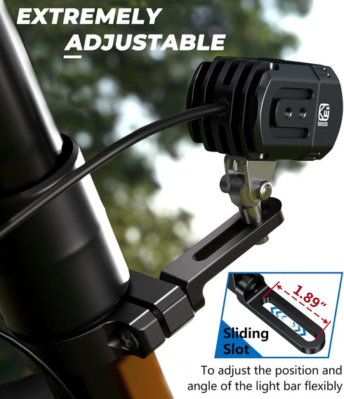 2 PCS UTV Light Bar Mounts, Sturdy Aluminium Alloy LED Light Bar Mounting Brackets for 1.5"-2.1" Roll Bars