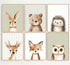 Tanmart Woodland Animal Nursery Wall Art Decor Baby Kids Canvas Poster Safari Animal