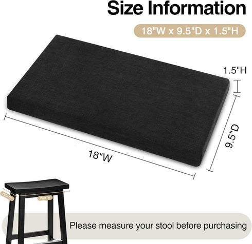 Tromlycs 18x9.5 inches, 1 Saddle Stool Cushion Rectangular Bar Stool Seat Cushion Cover Rectangle with Strap Ties