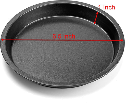 YIKANGHENG Pizza Pan, 6.5 Inch Round Black Iron Skillet with Nonstick Coating for Cooking and Baking Pizza, Cookie, Roast Meat, Baking Cake, Bread and other Foods (6 inch) by YIKANGHENG