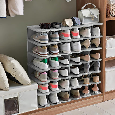 6-Tier Closet, Thickening Cubby Shoe Rack, Free Combination Shoe Organizer for Free Standing Shoe Tower, Stackable