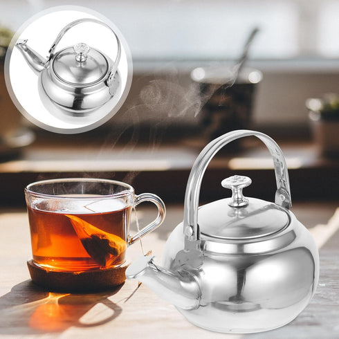 Holibanna Stainless Steel Tea Kettle, Whistling Water Boiling Kettle, Classic Mirror Polished Teapot 14cm