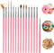 15pcs Cake Painting Brushes Kit, Food Safe Paint Brush Tools for Cookie Cake Decoration (Pink)