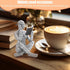 inheming Reading Figurine Bookshelf Decor, Creative Abstract Thinker Statue, Home Office Modern Shelf Desk Book