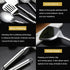 5Pcs Stainless Steel Cooking Utensils Set, Heat Resistant Wok Utensils Include Slotted Spoon, Spatula, Large Spoon