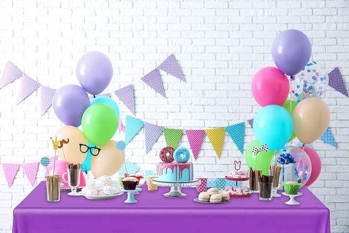 DecorRack 2 Rectangular Tablecloths - BPA-Free Plastic 54 x 108 inch Dining Table Cover for Parties, Purple (2 Pack)