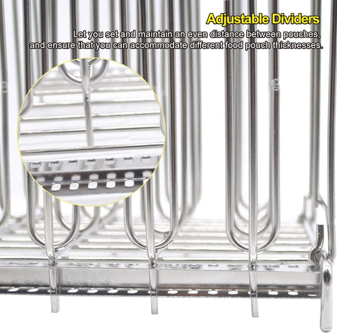 TRIROCK Collapsible Stainless Steel Sous Vide Rack: 5 Adjustable Dividers for Most 12 Qt Containers, Great for Cooking