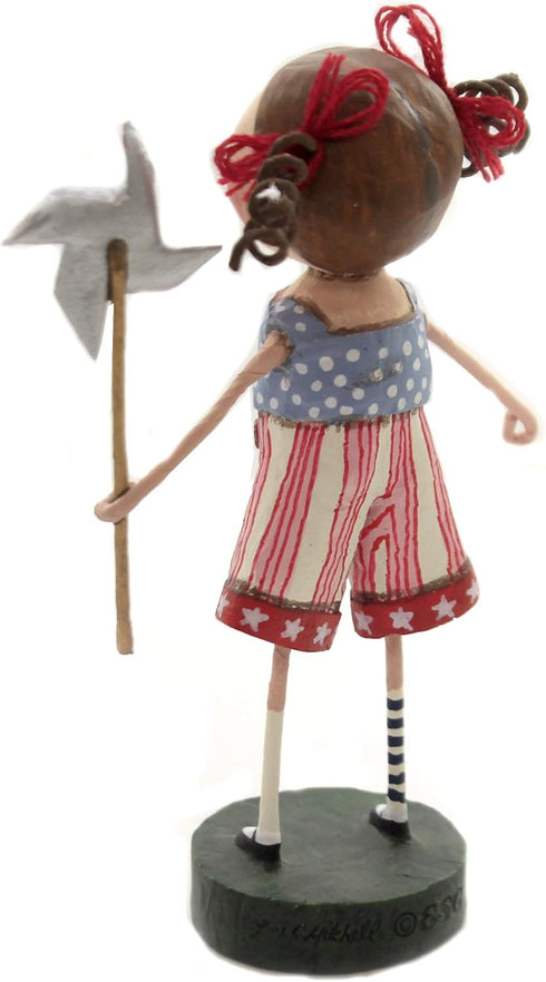 Lori Mitchell American Belle Polyresin Pinwheel, USA Stars and Stripes 12277