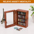 CLVTREBETO 100pcs Anxiety Mini Bookshelf with Miniature Books | Shake Away Your Anxiety Mini Wood Rustic Book Library |