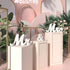 VIOPVERY Large White Mr and Mrs Sign for Wedding Table, Wooden Letters with Just Married Banner