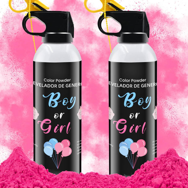 Colorful Corn Powder 2Pack Gender Reveal Fire Extinguisher Blue or Pink Smoke