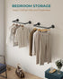 OROPY Industrial Pipe Clothes Rack, Set of 2 Heavy Duty Wall Mounted Black Iron Garment Bar