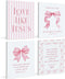 LARTSFRO Coquette Pink Bow Jesus Canvas Wall Art Decor Posters Prints, Light Pink