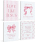 LARTSFRO Coquette Pink Bow Jesus Canvas Wall Art Decor Posters Prints, Light Pink