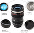 Camera Lens Coffee Mug, Stainless Steel Travel Cup with Lid and Spoon, Cool Gift for Photographers