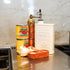 17 oz/500 ML Fox Run White Ceramic Oil Can, Olive Oil Dispenser With Pouring Spout and Cap