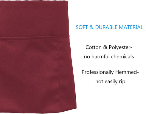 BOHARERS Waist Apron with 3 Pockets - Red Waitress Waiter Server Short Apron
