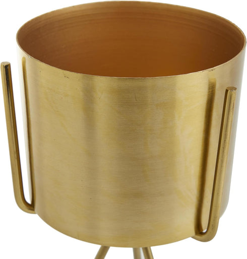 Set 2 12", 9"H, CosmoLiving by Cosmopolitan Metal Indoor Outdoor Planter Small Small Planter Pot with Removable Stand