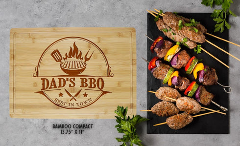 Dad Wooden Cutting Board - Father's Day Gifts for BBQ Masters - Unique Gifts for Men (Beech Wood Mini 9” X 6”)