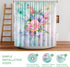 Floral Shower Curtain Set, Summer Blooming Flowers, Waterproof Polyester Fabric, Machine Washable Bath Curtain