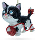 Playful Cat Blown Glass Christmas Ornament Entangled with Yarn Ball