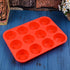 CAKETIME 12 Cups Silicone Muffin Pan, Nonstick Cupcake Pan, Regular Size Silicone Mold for Baking