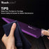 Wanbasion Professional Kitchen Knife Set, Purple, Stainless Steel, Dishwasher Safe with Covers