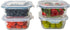 Square Glass Storage Container, Stackable BPA Free Airtight Seal Food Containers with Lids, 5"x5" x 2.5", 4 Pack, White