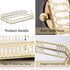 TEITEAI Bar Cart Tray, Decorative Mirrored Tray with Handles, Large Capacity Organizer, Gold