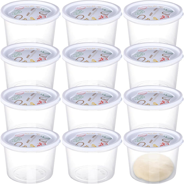 Pizza Dough Proofing Box, Set of 12 Stackable Containers with Lid for Family Size Dough