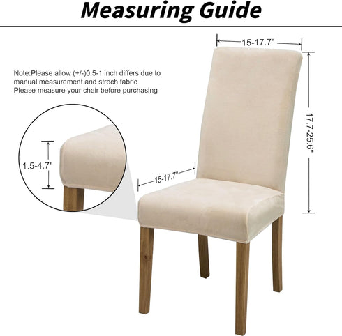 Set 6,Stretch Velvet Dining Chair Covers,Dining Room Chair Covers of Kitchen Chair Cover,Soft Washable Dining Chair