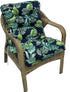 Floral Outdoor Chair Cushions Waterproof Tufted High Back Wricker Chair Cushion with