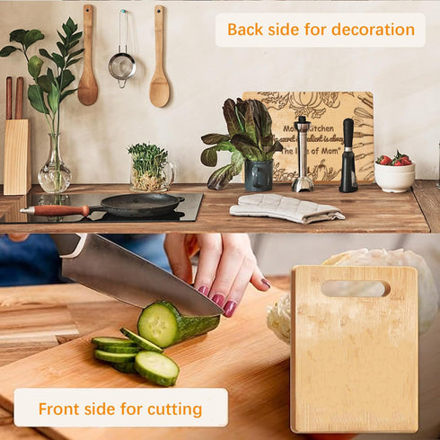 Engraved Wooden Chopping Board Gift for Mom, Kitchen Cutting Board with Warming Words, 28x21.5cm