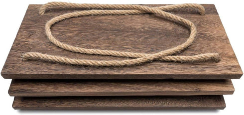 3 Mkono Hanging Shelves Tier Rustic Wood Floating Wall Shelves Photo Plant Display Hanging Storage Shelf Home Decor