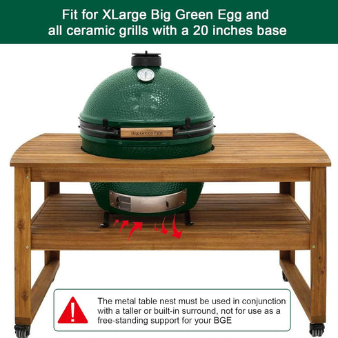 XLarge Big Green Egg Grill Stand Table Nest - Durable Accessory