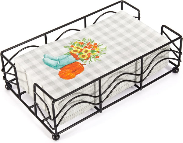 Ebristar Guest Towel Napkin Holder, Elegant Disposable Paper Hand Towel Holder, Modern Black