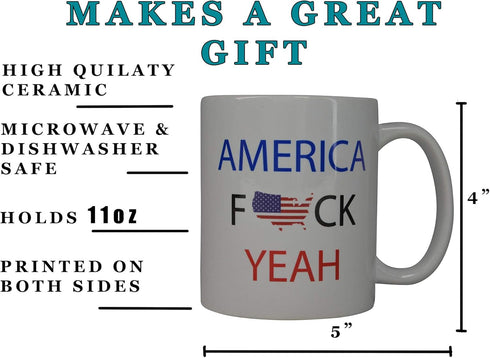 Rogue River Tactical USA Flag Coffee Mug - American Patriot Novelty Cup Gift Idea for Men Dad Father Husband