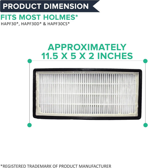 Crucial Air Filter Replacement Parts, Compatible with Holmes Part #16216, HAPF30, HAPF30D, 1 Pack